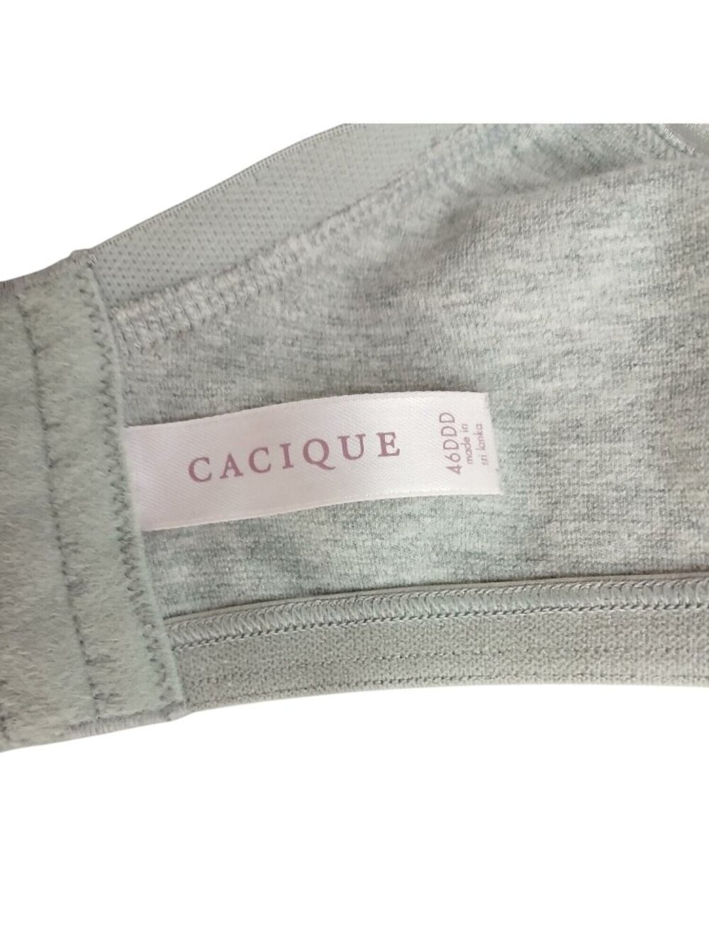 Cacique Light Gray Full Coverage Bra 46DDD Cotton Blend Adjustable Underwire - Picture 5 of 9